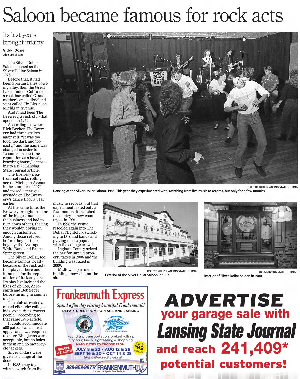 Spartan Lanes (Spartan Alleys, Silver Dollar Saloon) - Sun May 10 2015 Article On Silver Dollar Saloon